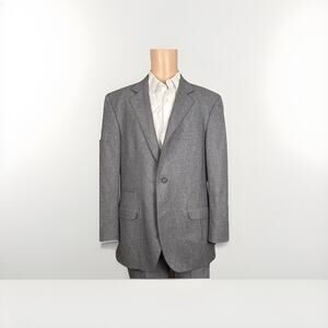 Brunello Cucinelli Gray Flannel Tweed Blazer Wool 54/44R Italy